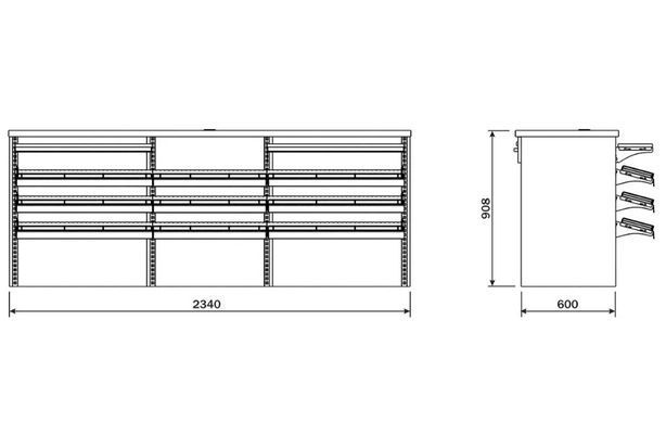 Прикассовая зона Tico 2340х700х900 мм