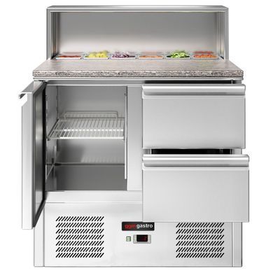 Стол для пиццы саладетта 240 л, 1 дверь, 2 ящика GGM Gastro SAG97GND#SBG1212