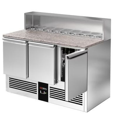 Стол для пиццы саладетта 400 л, 3 двери GGM Gastro SAG147GND