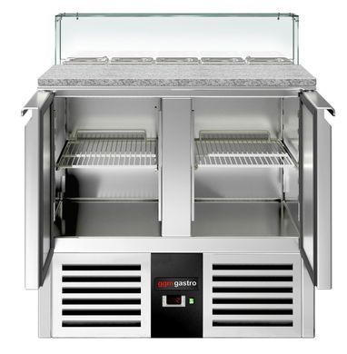 Стіл для піци саладета зі склом 240 л, 2 двері GGM Gastro SAG97OG#GSG97E
