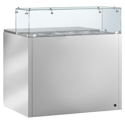 Стіл для піци саладета зі склом 240 л, 2 двері GGM Gastro SAG97OG#GSG97E