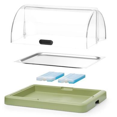 Поднос охлаждаемый Hendi UNIQ зеленый c крышкой Roll-Top