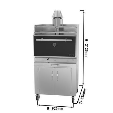 Печь-гриль на древесном угле с подставкой GGM Gastro CHOE881S#UB#RA