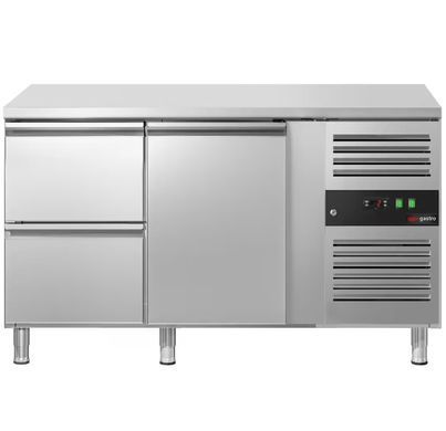 Холодильний стіл 282 л, 2 шухляди, 1 двері без борта ECO GGM Gastro KTS147ND#1T#2S