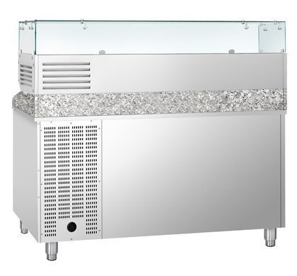 Стіл для піци 390 л з настільною вітриною, 2 двері GGM Gastro POS158ND#AGG153ND