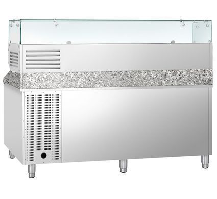 Стіл для піци 580 л з настільною вітриною, 3 двері GGM Gastro POS208ND#AGG203ND