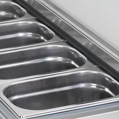 Стіл для піци 368 л з настільною вітриною, 3 двері GGM Gastro POG147ND#AGG143ND