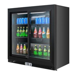 Шкаф барный холодильный Hurakan HKN-DBB212S, стекляные раздвижные двери 840 мм