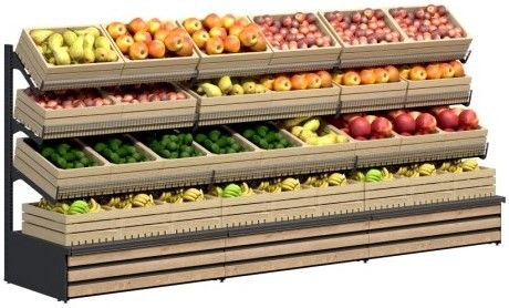 Стелаж пристінний для фруктів та овочів 3790х915х1655 мм