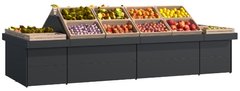 Стелаж острівний (гондола) для фруктів та овочів без декоративних панелей 3850х1600х1150 мм