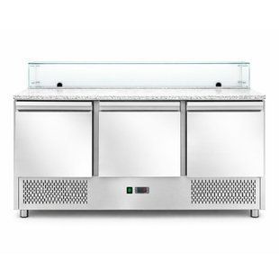 Саладета Hurakan HKN-PZLGV3S 3-х дверная с гранитной поверхностью и стеклом
