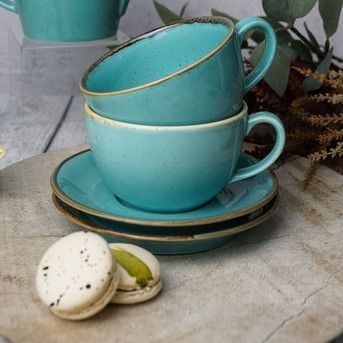 Чашка чайна 320 мл з блюдцем Porland Seasons Turquoise