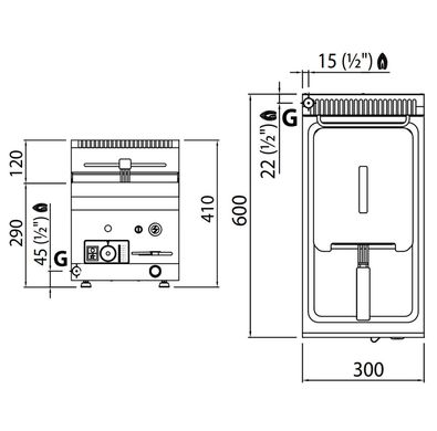 Фритюрниця газова 8 л GGM Gastro GFB363T-8