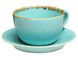 Чашка чайна 320 мл з блюдцем Porland Seasons Turquoise 213-222134.T фото 2