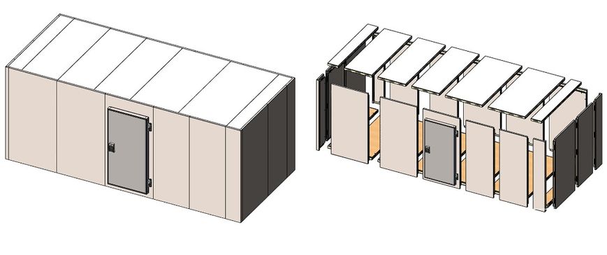 схема збірно-розбірної холодильної камери Tehma
