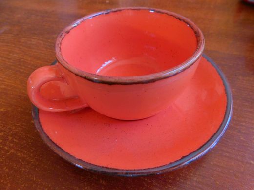 Чашка чайная 200 мл с блюдцем Porland Seasons Orange