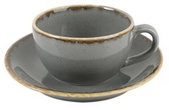 Чашка чайна 200 мл з блюдцем Porland Seasons Dark Gray