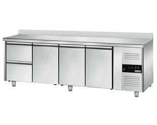 Холодильний стіл 3 двері, 2 шухляди, борт GGM Gastro KTS227АND#3T#2S