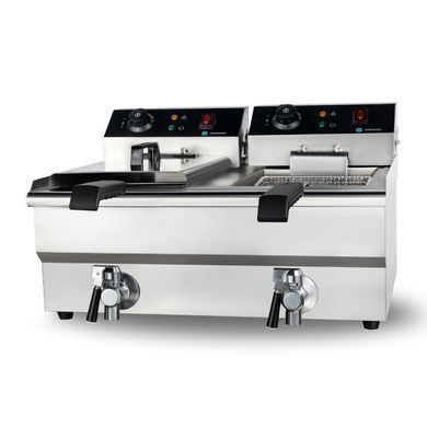 Фритюрниця Hurakan HKN-FT1010N подвійна з краном 10+10 л