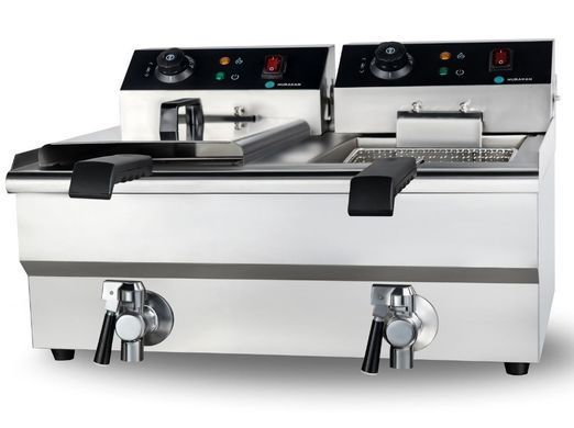 Фритюрниця Hurakan HKN-FT1010N подвійна з краном 10+10 л