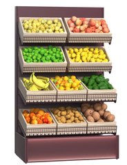 Стеллаж для овощей и фруктов пристенный 665/1250х760х2100 мм