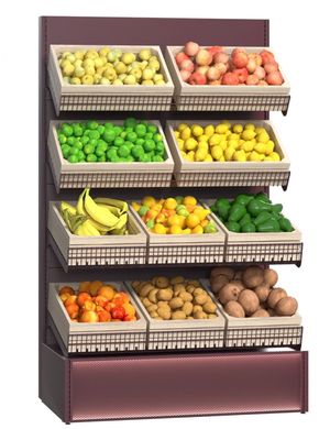 Стелаж для овочів та фруктів пристінний 665/1250х760х2100 мм